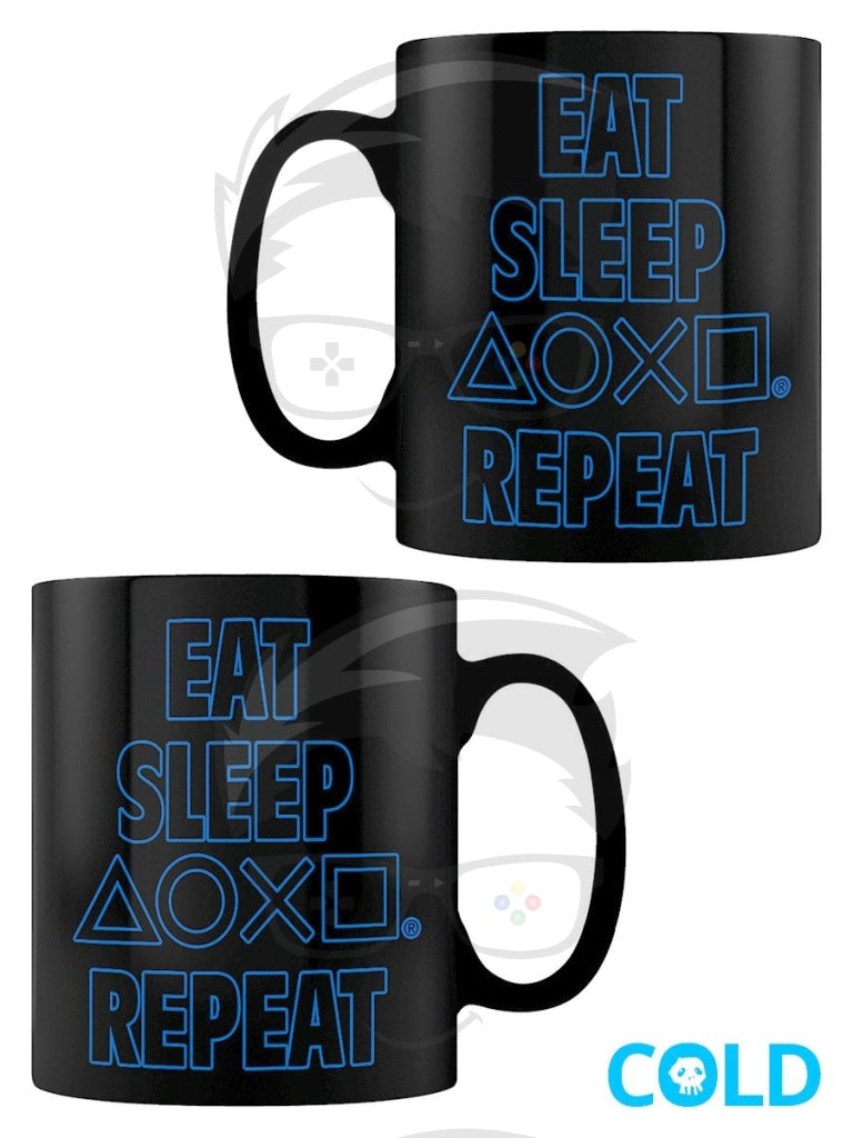 Eat Sleep Repeat Heat Changing Mug - Playstation 4 Eat Sleep Repeat Heat Changing Mug - Playstation 4